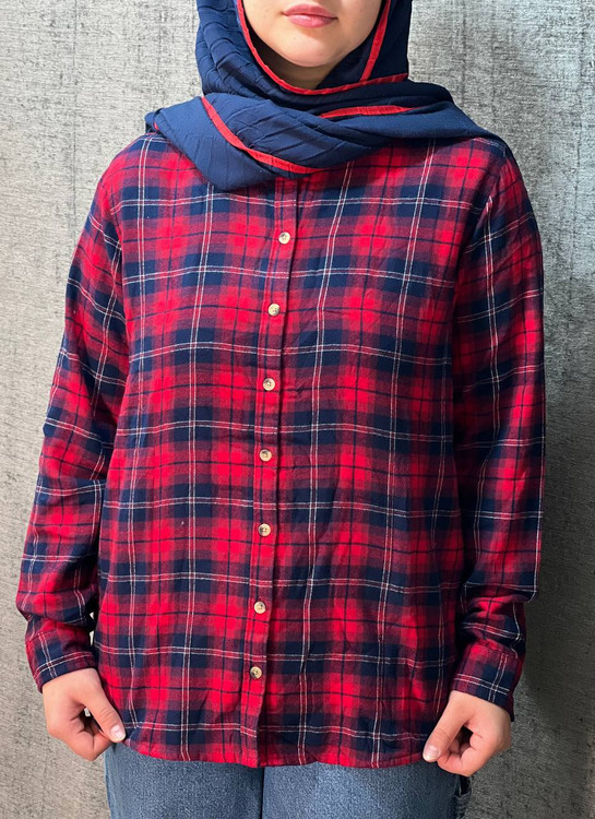 شومیز قرمز چهارخونه